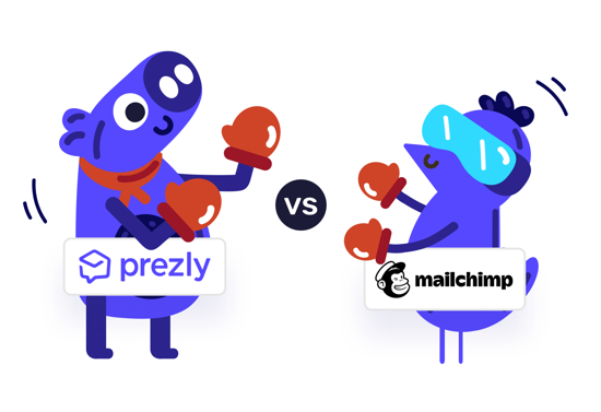 Prezly vs Mailchimp Cute Graphic